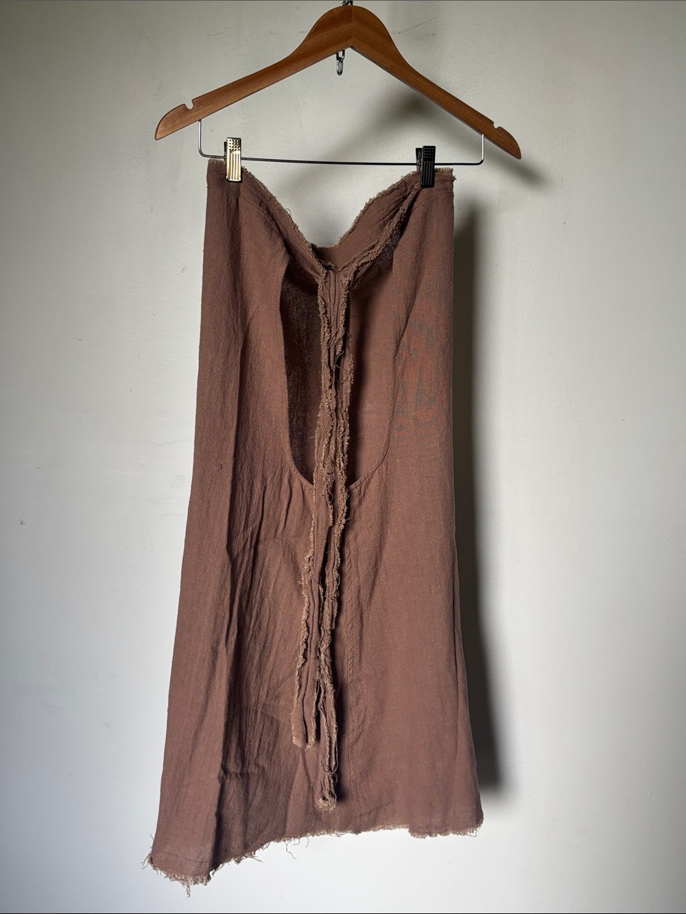Vintage Cotton Gauze Brown Mini Halter or Tube Dress - Picture 11 of 11